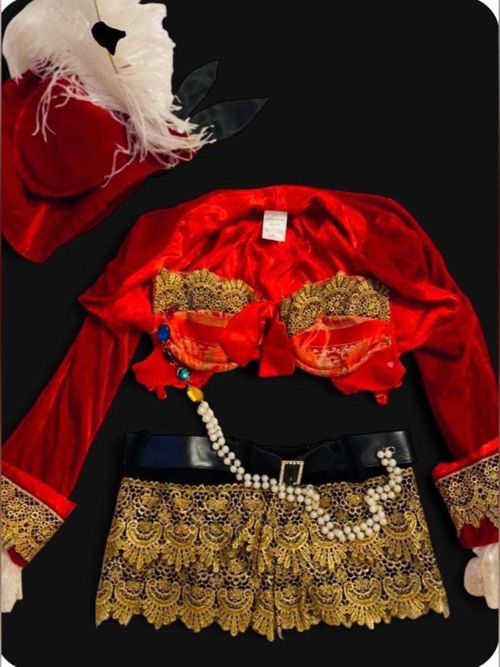 PLAYBOY Red and Black Scandalous Pirate Costume - Picture 2 of 7